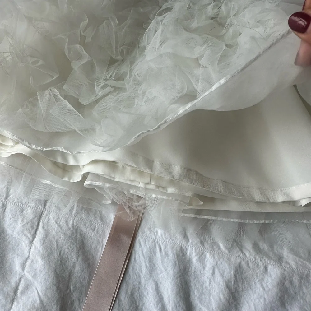 Joan Calabrese for Mon Cheri 12M Pink Ivory Satin Tulle FlowerGirl